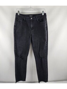 Judy Blue Jeans Womens 7/28 Black Slim Fit Distressed Denim (28x26)